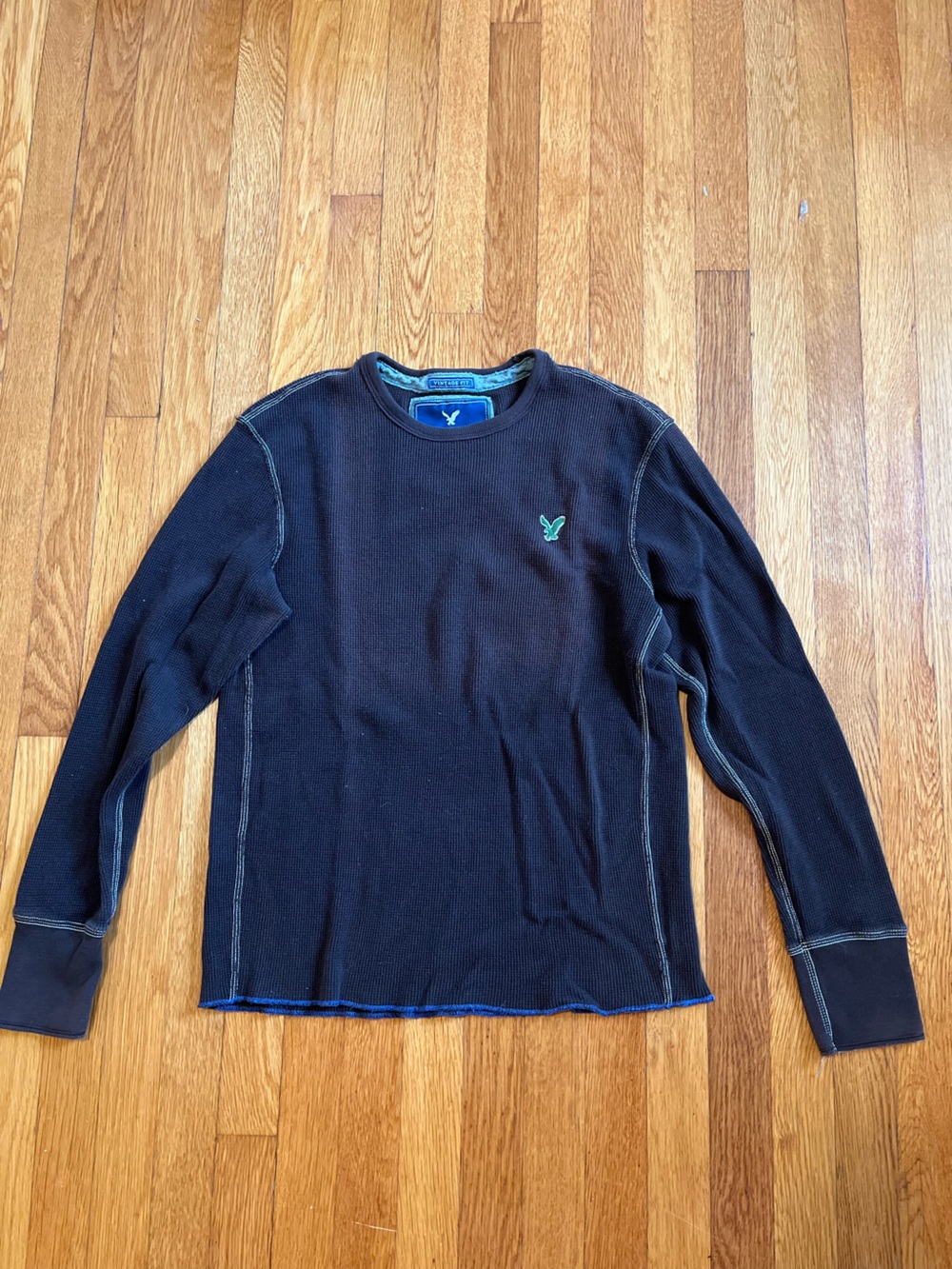 American Eagle Outfitters Vintage Fit Thermal Waffle Long Sleeve Top L